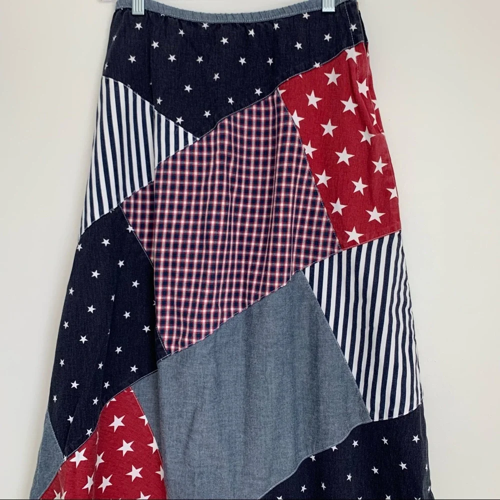Vintage Carol Little Americana Patchwork Skirt - Picture 3 of 7
